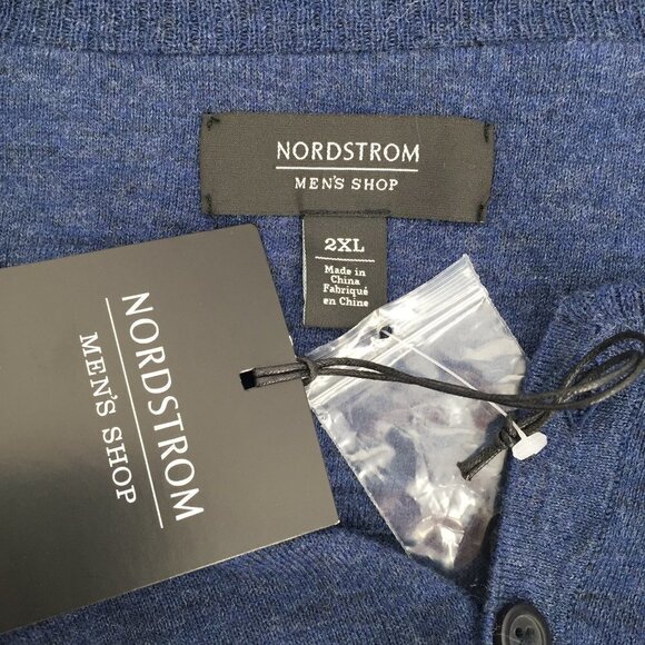 Nordstrom henley navy blue slub sweater men button new XXL XX-Large - Picture 5 of 5